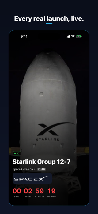 Orbitaora home screen with upcoming launches